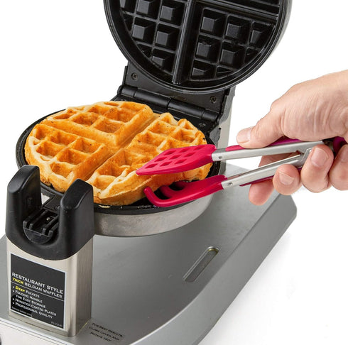 Mini Easy-Grip Waffle Tongs Holder, Non-Slip Handle,Red (1pc Waffle tongs) by LAVAVIDA