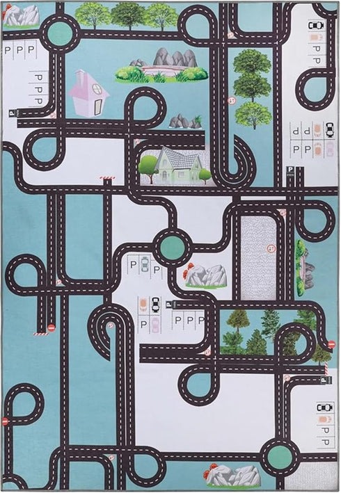 Superior Indoor Kids Rug, Washable, Non-Slip, Multi Color Playmat, Perfect for High