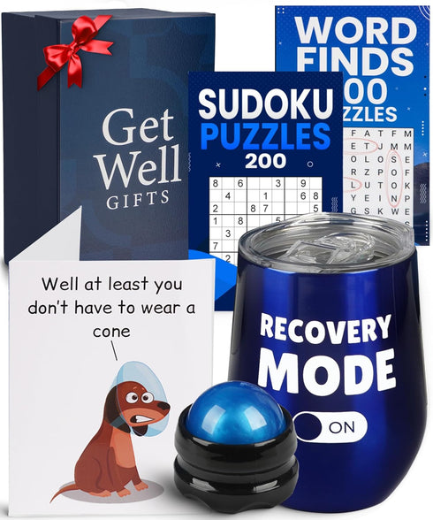 Amabeen Get Well Soon Gift Basket for Men - Funny Card, Insulated