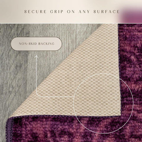 Maples Rugs Pelham Transitional Area Rug 2'6 x 3'10 - Washable Non Slip Indoor Carpet in Wineberry