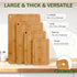 4-Piece Set Bamboo Cutting Boards for Kitchen, Wood Cutting Board with Juice Grooves & Built-in Handles, Easy Storage