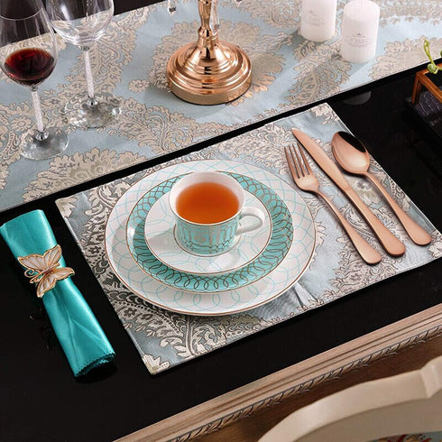 LIANYU 10-Piece Copper Silverware Flatware Set - Stainless Steel Cutlery Set for 2, Mirror Finished, Dishwasher Safe