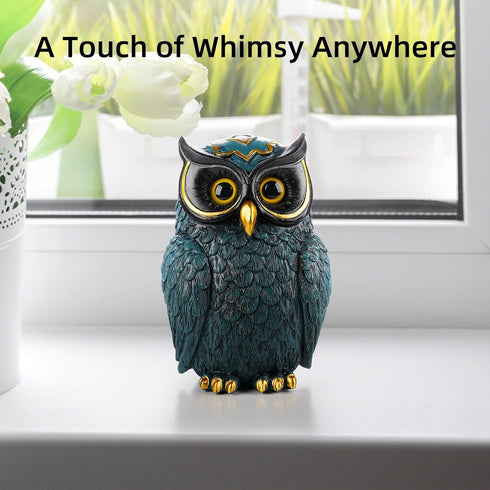 Buildopia Owl Figurine, Resin Animal Sculpture Statue for Home Decor, Bookshelf, Bedroom, Living Room, Office & Table