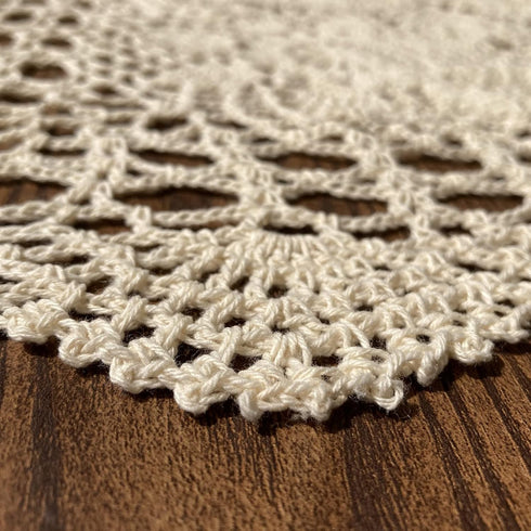 Hsvanyr 39inches Beige Tablecloth, Handmade Crochet Cotton Square Coffee Table Cover