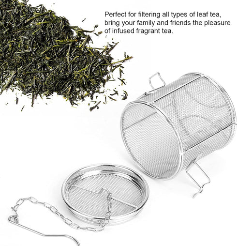 Seasoning Strainer, Stainless Steel Spice Filter with Chain Hook for Cooking, Mesh Design Tea Ball Strainer (10 * 10cm)