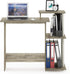 Furinno Efficient Home Laptop Notebook Computer Desk with Square Shelves, Sonoma Oak/White Finish