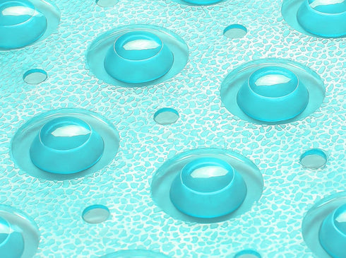 Extra-Long Non-Slip Bathtub & Shower Mat, 39”x16”, Transparent Turquoise, Safe & Machine-Washable