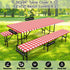 8 30"x96") Smiry Picnic Table Cover with Bench Covers, Waterproof Elastic Fitted Tablecloths for Foot Rectangle Tables