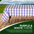 Havercamp Purple and White Plaid Table Cover | 54" x 108" | Classic Plaid Collection for Picnic, Barbecue, Cookout,