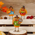 FORUP Thanksgiving Turkey Tabletop Centerpiece Decor, Set of 3 Resin Turkey Friends Decoration for Autumn Harvest