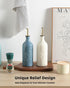 20 Oz Set 1 Sweejar Ceramic Olive Oil Dispenser Bottle Relief Opaque Oil Cruet Protects To Reduce Oxidation Suitable