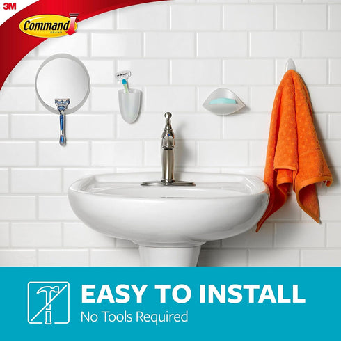 Command 1-Holder, 1- Bath Razor Holder, Clear Frosted, Water-Resistant Strip, Organize Damage-Free