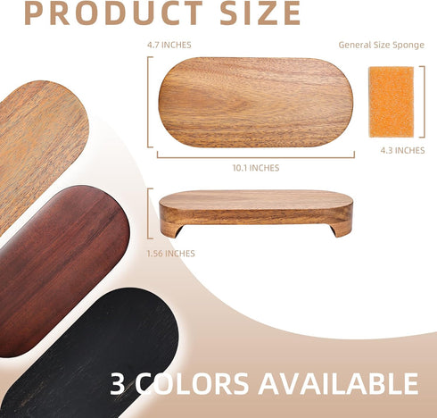 CAMLOT Counter Counter Acacia Wood Risers for Decor Display, Bathroom Decorative Tray, Soap Dish Risers, Pedestal Stand
