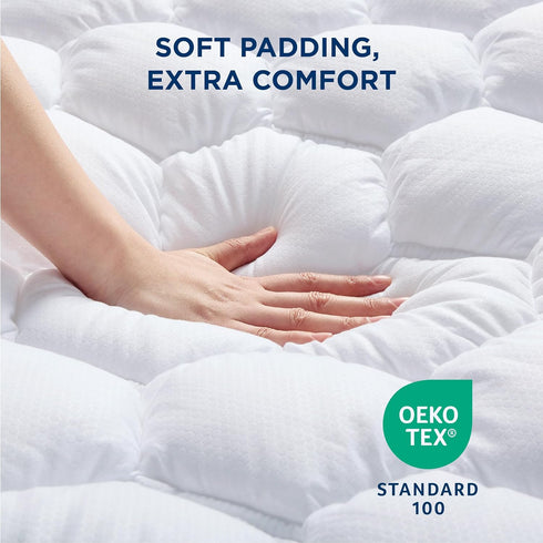 Bedsure Twin Mattress Pad Cover - Soft Quilted Protector, 39x75 Inches, White