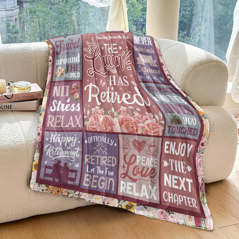 2026, 80"x60" Retirement Gift for Woman, Retirement Gifts for Women Retired Blanket to My Mom Grandma, Farewell Merch