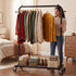 39.76" 16" 64.56" Sywhitta Clothing Rack on Wheels with Mesh Storage Shelf & Sturdy Metal Frame, Rolling Garment Rack