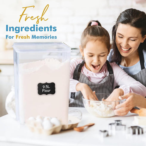 2 (9.5L 321 Oz) Shazo PC | Extra Large Bulk Food Storage Containers with Airtight Lids for Flour, Sugar, Rice, Cereal