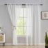 Home Brilliant Striped White Sheer Curtains, 84 Inches Long, Lace Voile Window Treatment, 2 Panels, 54" X 84"