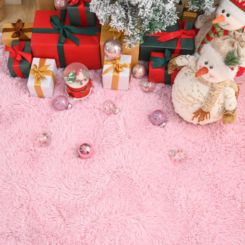 2x6 Keeko Pink Runner Rugs for Bedroom Girls Room, Fluffy Bedside Kids Room Rug Shag Cute Indoor Baby Rugs Fuzzy Modern