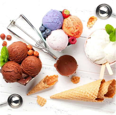 Ice Cream Scoop Set, 3 Pcs Stainless Steel Cookie Scoops with Trigger Release for Baking and Melon Baller.