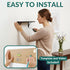 Reinforced Steel Bracket Black Shelves for Bathroom Wall - Easy to Install, Template and Video Included - Black Shelf