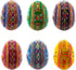 Set 6 2.5 Inches BestPysanky of Multicolor Ukrainian Pysanky Wooden Easter Eggs
