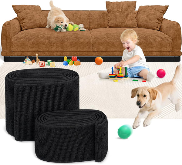 sunoyar Elastic Under Couch & Bed Blocker for Kids & Pets Toys Adjustable