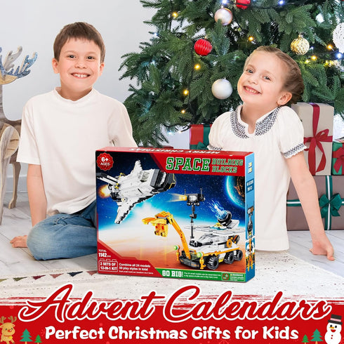 Asoulin 2025 24 Countdown 25-In-1 Set 6+ Advent Calendar Boys, Days STEM Space Explorer Rover & Space Shuttle Building