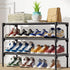 Kitsure 4-Tier Shoe Rack for Closet - Sturdy Organizer for Entryway, Holds up to 16 Pairs, Black Shoe Shelf