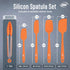 Kaluns Silicone Spatula Set, 4 Rubber Spatulas 600°F Heat Resistant, Nonstick Seamless Design with Stainless Steel