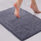 LuxUrux Bath Mat, Extra-Soft Plush Non-Slip Bathroom Rug, 17 x 24 inches, Dark Gray Chenille Microfiber