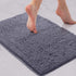 LuxUrux Bath Mat, Extra-Soft Plush Non-Slip Bathroom Rug, 17 x 24 inches, Dark Gray Chenille Microfiber