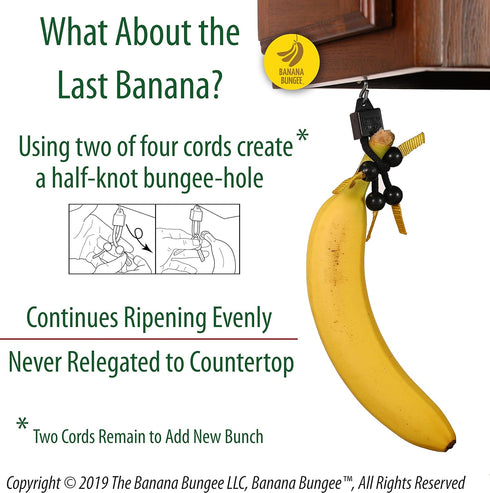 The Original Banana Bungee Hanger - Under Cabinet Banana Hook & Holder Stand Alternative, Made in the USA