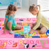 3x5 Pink Kids Rug for Playroom Classroom, ABC Alphabet Numbers Play Toddlers Rugs, Learning Educational Bedroom Floor