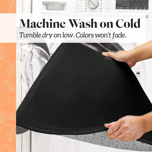 Genteele Memory Foam Bath Mat - Non Slip Absorbent Velvet Bathroom Rug (17 x 24 inches, Black)