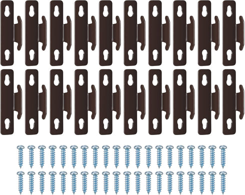 Sratte Curtain Rod Bracket, Single Bracket Curtain Hardware with Screws for Kitchen Accessories Supply (Coffee, 20 Pcs)