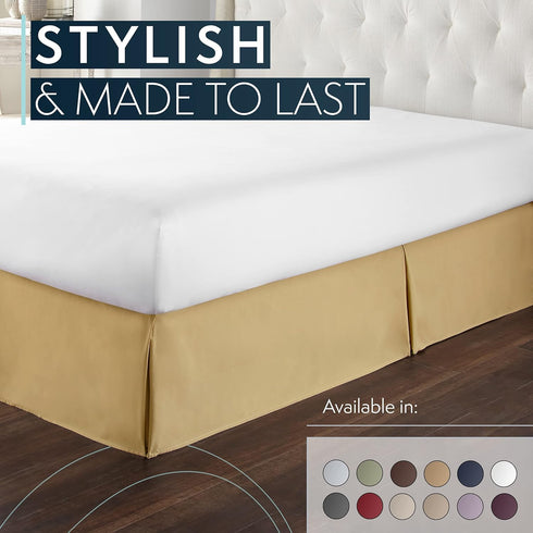 California King Bed Skirt by HC Collection, Soft Microfiber Box Spring Cover, 14" Inch Drop, Wrinkle & Fade Resistant -