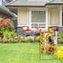 Welcome Spring Summer Bumble Bee Sunflower Garden Flag, Double Sided Outdoor Decorations with Buffalo Plaid Bow
