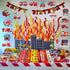 CHSLtmxq Set 110 Fire Truck Party Favors - Pcs with Firefighter Stickers, Slap Bracelets, Drinking Straws & More