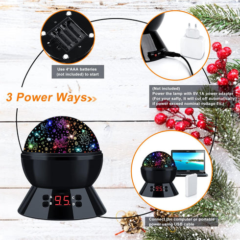 360 3-5 Dinosaur Night Light Projector for Kids, Rotating Dino Projection Lamp Star Projector for Bedroom Ceiling