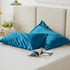 Love's Cabin King Size Satin Pillowcase Set of 2, Cooling Pillow Covers for Hair and Skin, 20x36 inches, Teal