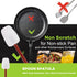 Silicone Rubber Spoonulas Pack of 3 (9.5/14/16-Inch), Commercial Silicone Spoonulas, Resistant to 500?, Dishwasher Safe