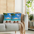 Swono Set 2 18 18 Inch of Decorative Throw Pillow Covers Turquoise Sea, Tropical Ocean Beach Chair Palms Farmhouse