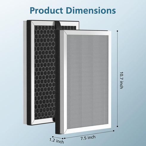 JF260 Replacement Filter for JF260 Air Purifier, 3-in-1 Pre-Filter, H13 True HEPA Activated Carbon, 4 Pack
