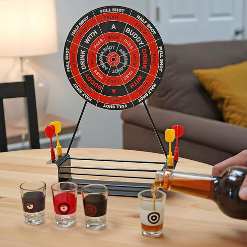 Fairly Odd Novelties Darts Drinking Game, Black - Energize Your Parties with Magnetic Darts & Shots Fun!