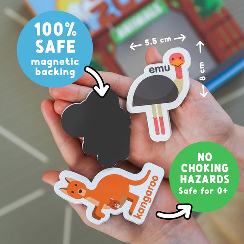 1-3 3-5 Curious Columbus Zoo Animals Fridge Toddler Magnets for Year Olds | Large Foam Refrigerator Magnets for Kids