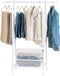 IRIS USA Freestanding Clothes Rack with Shelf, Easy to Assemble, White