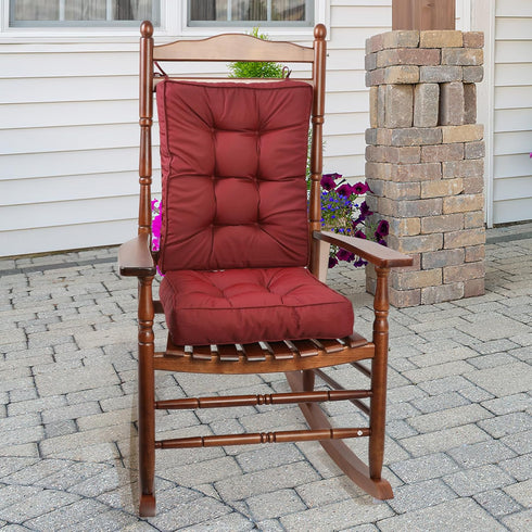 Set RACE LEAF High Back Rocking Chair Cushion with Memory Foam, Non-Slip Patio Chair Cushions for Indoor/Outdoor Use