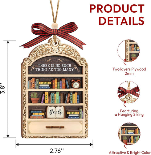Book Lovers Gifts for Women, Valentines Day Gifts for Teacher, Librarian, Reader, Bookworm, Book Ornament Faux Stained