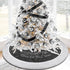 yuboo Gray Christmas Tree Skirt, 36" Faux Fur Pencil Tree Skirt Rug with White Snowflakes for 5-6 ft Christmas Tree